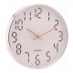 Relógio de Parede Quartz 30,5cm x 4,3cm Branco com Rosé Plástico